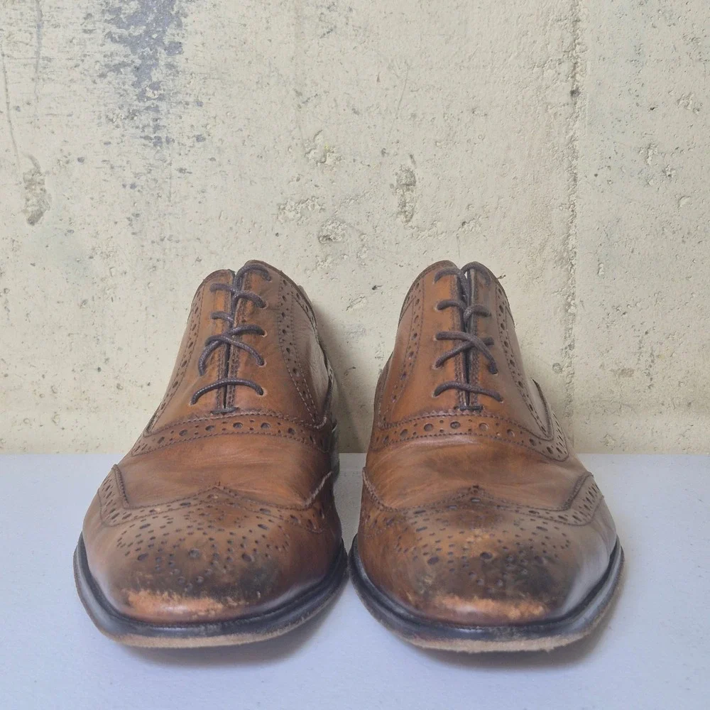 To Boot New York Oxfords Mens 11 Brown Leather Wingtip Brogue Made in Italy